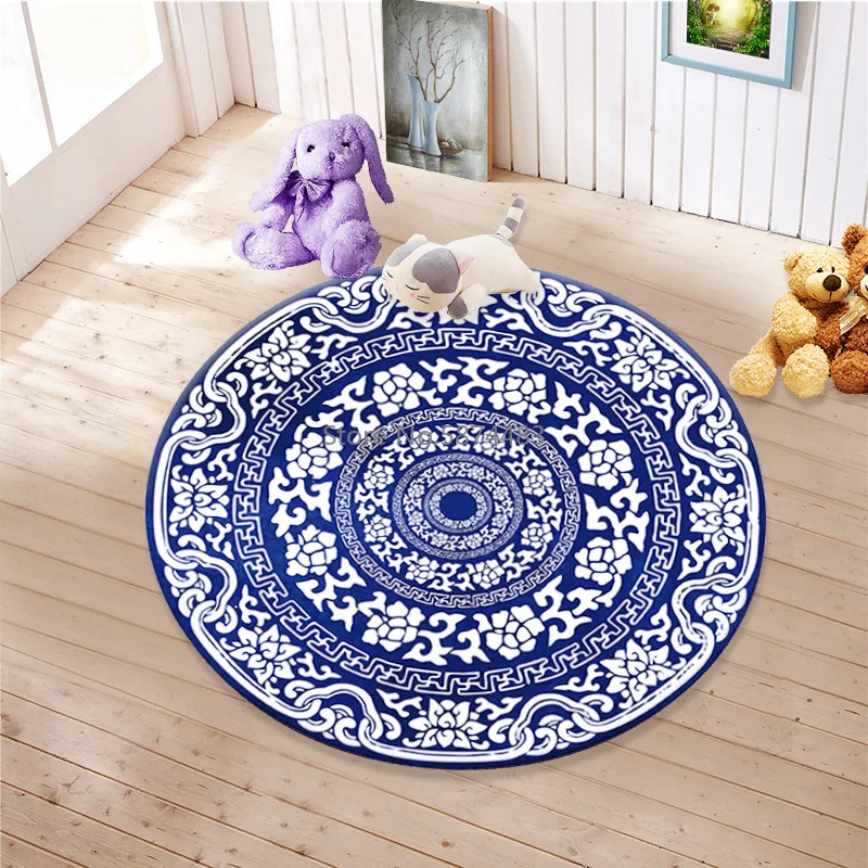 Современный мультяшный круглый ковер для гостиной журнальный столик спальни
