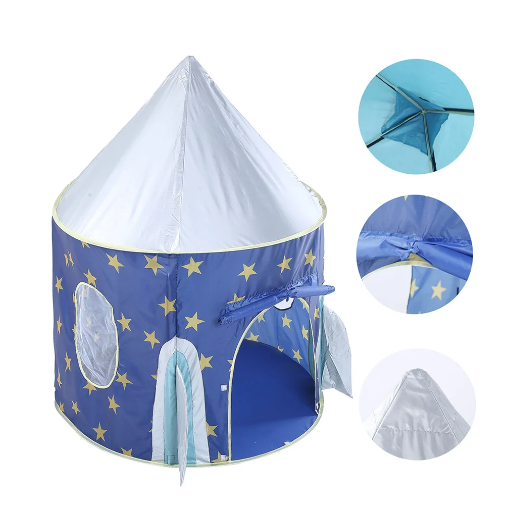 

Children Play Tent Kids Ship Indoor Playhouse Imaginative Spaceship Design Tent Great Gift for Boys and Girls (Blue)