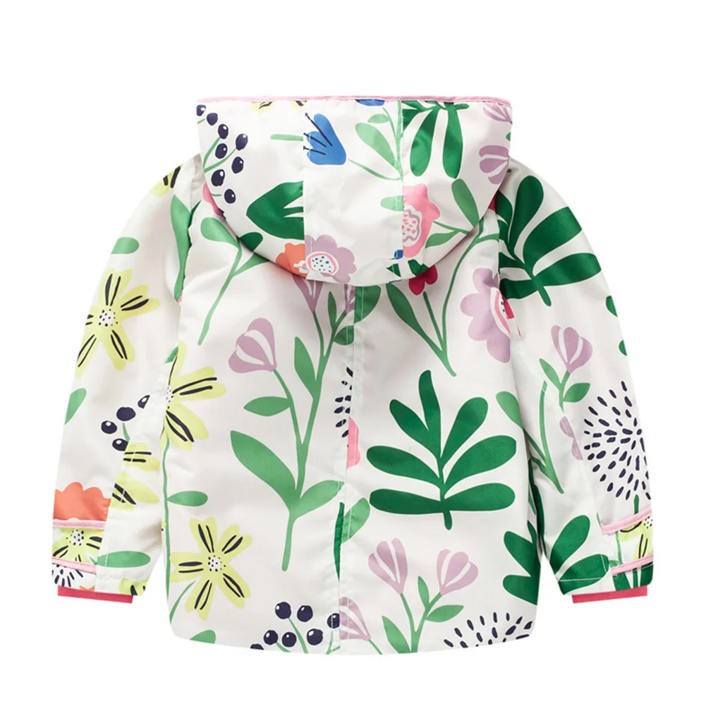 Новые осенне зимние топы с капюшоном и принтом для маленьких девочек пальто на