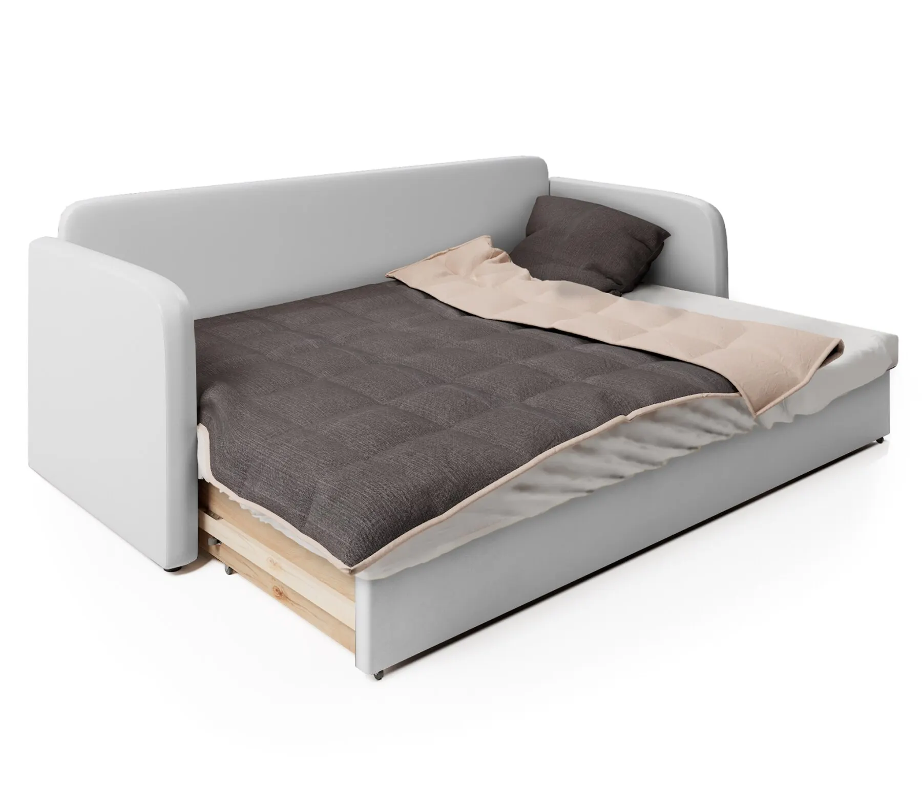 Sofa trio ekokozha white and purple рогожка | Мебель