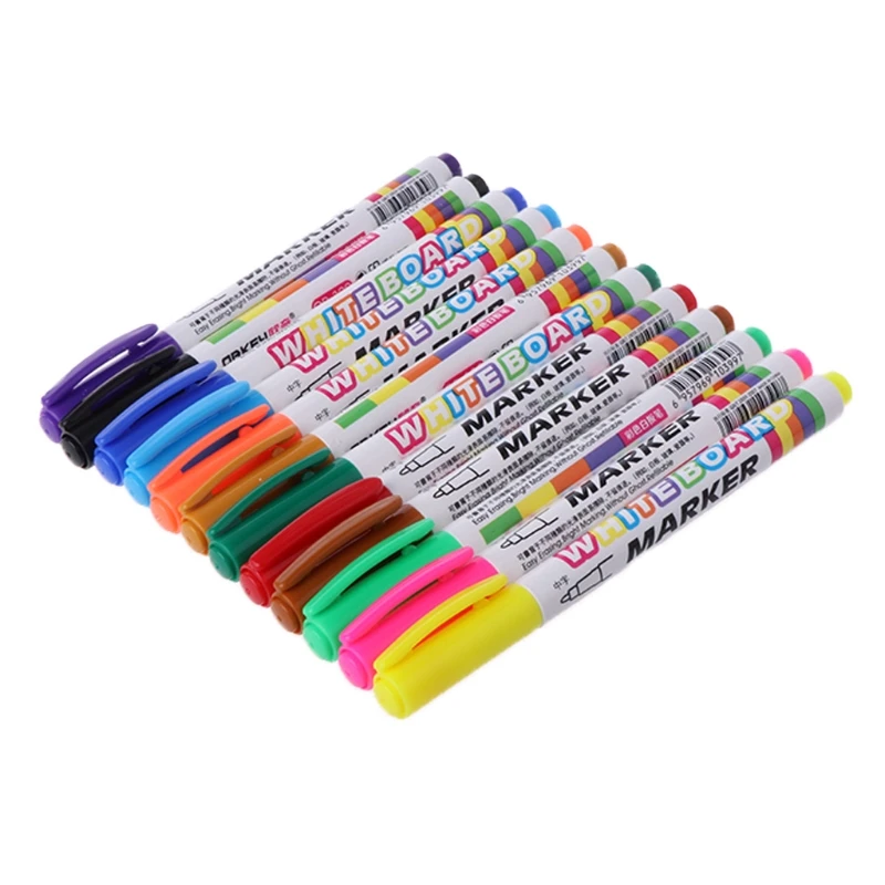 

12 Colors Whiteboard Marker Non Toxic Mark Sign Fine Nib Set Supply 203B