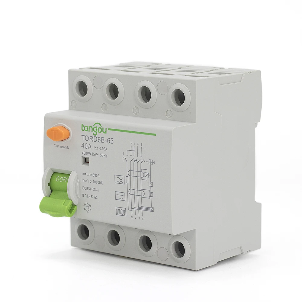 4 полюсный 40 ампер 30 мА Тип B 10KA RCCB RCD 230V 400V автоматический выключатель остаточного