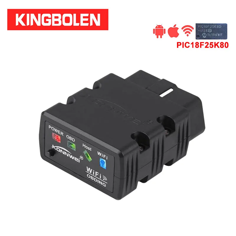 KONNWEI KW902 ELM327 V1.5 Wifi IOS/Android PIC18f25k80 чип OBDII считыватель кодов ELM 327 автоматический сканер OBD2 диагностический инструмент iphone