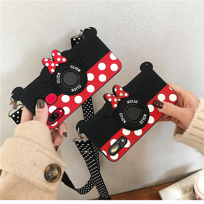 Милый 3D мультфильм милый Минни камера чехол для huawei P20/P30/Pro/mate 20 Pro/Nova 4 Fundas Мягкий силиконовый чехол для телефона