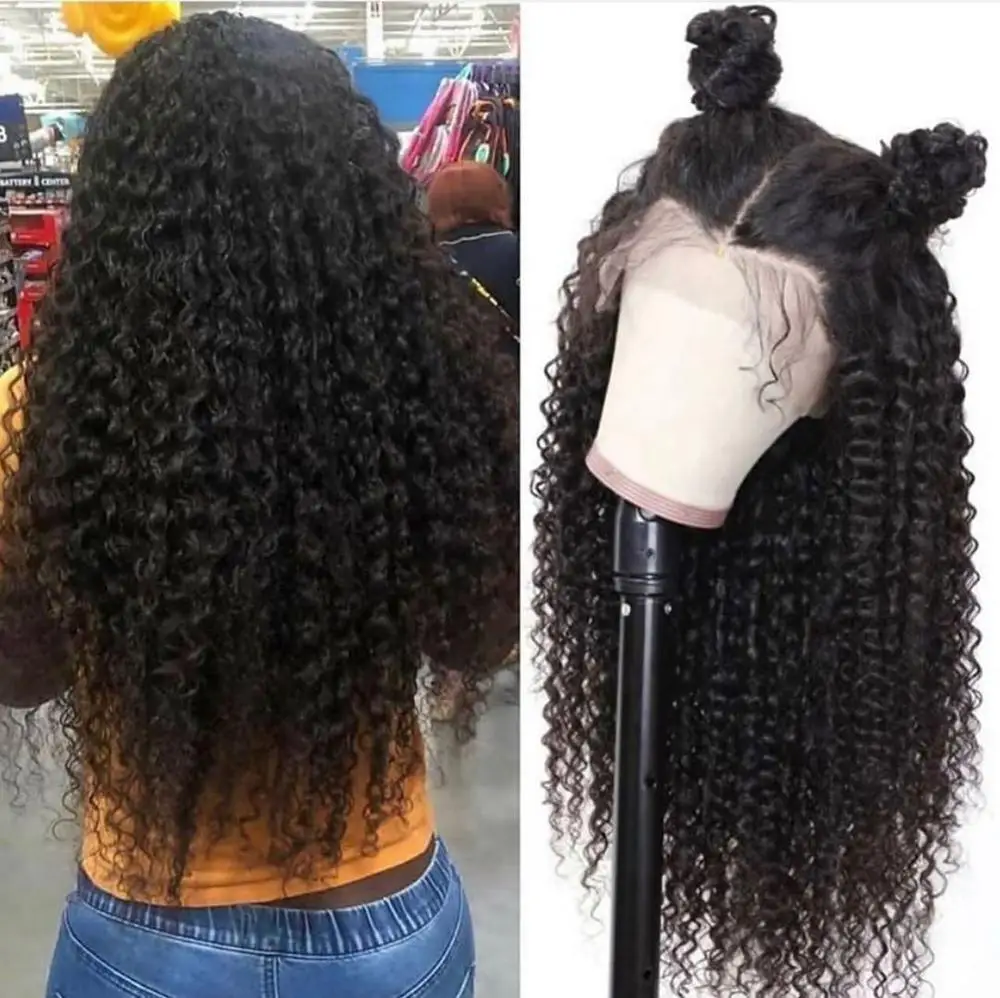 Вьющиеся человеческие волосы парики для волос с детскими волосами 13x4