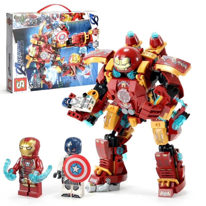 Супергерои Мстители Железный человек анти Халк строительные блоки для детей