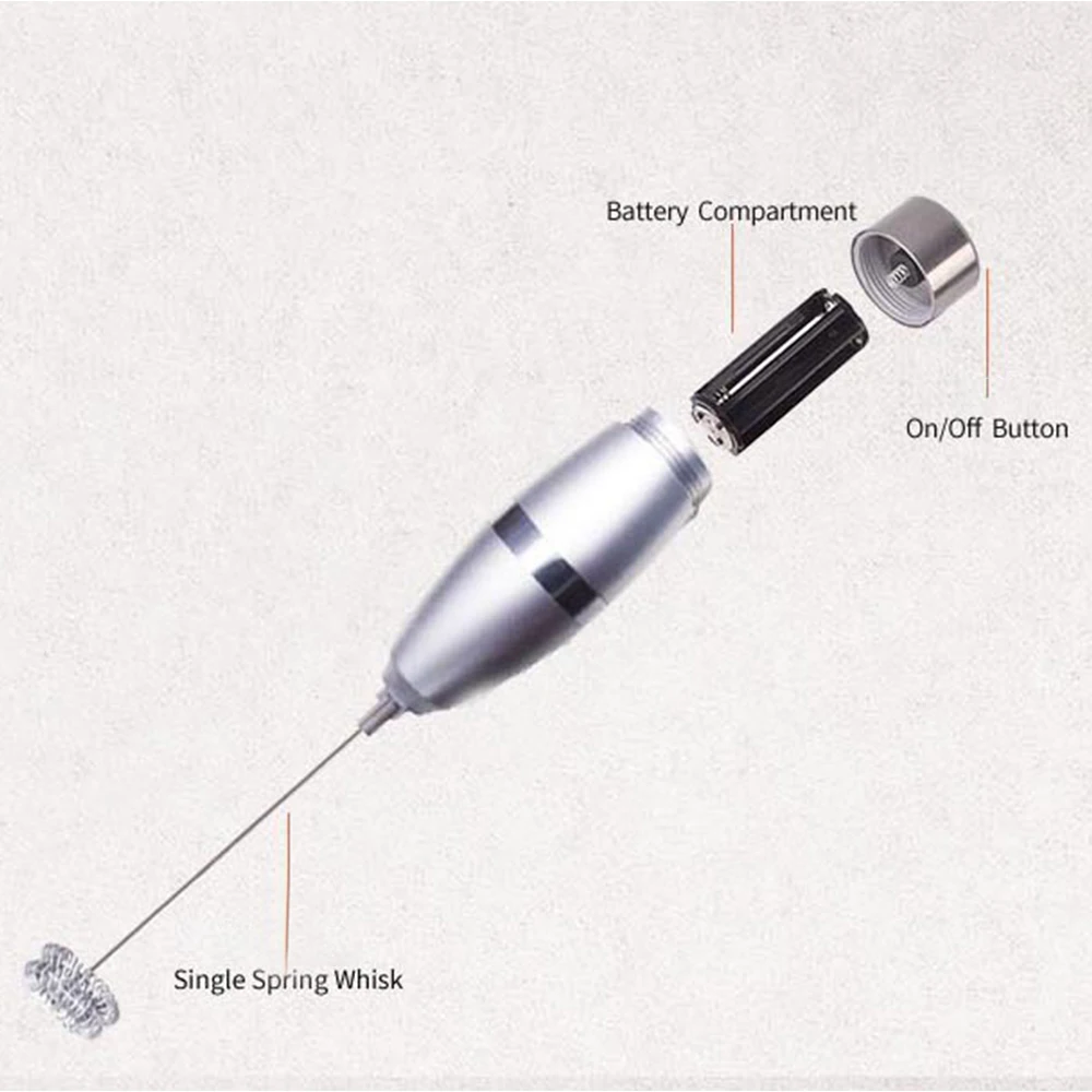 Электрический взбиватель молока из нержавеющей стали мини электрический яиц