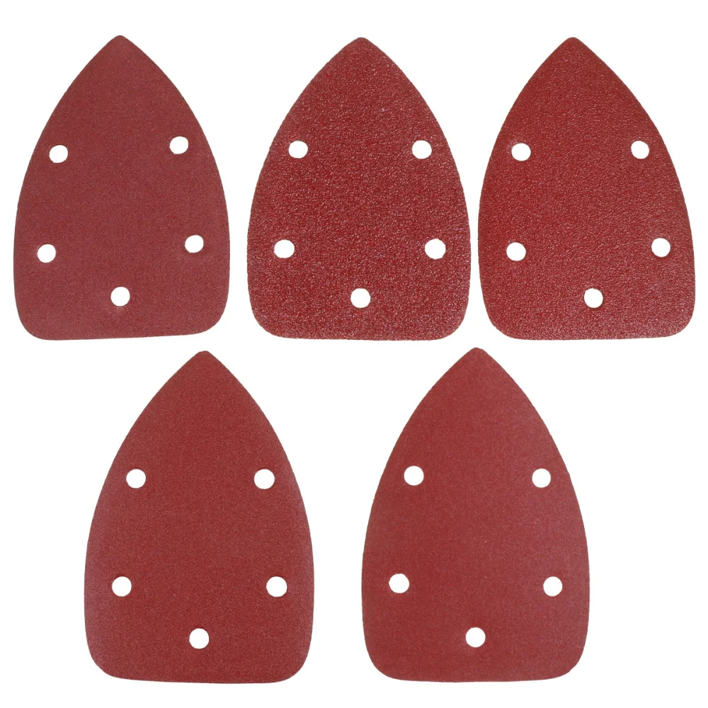 

25Pcs Triangle Sand Paper Triangle Back Sandpaper with Holes Portable Flocking Sandpaper Triangle Polishing Sandpaper (Dark Red