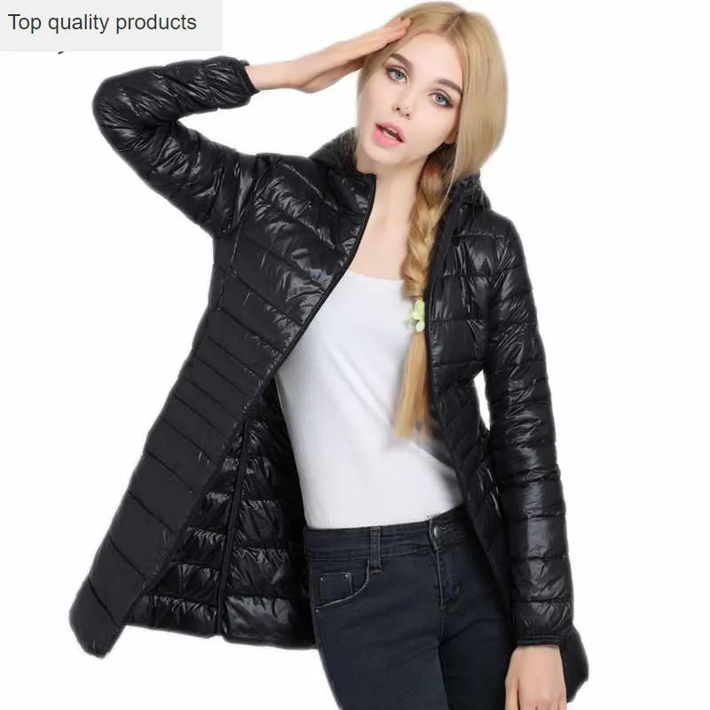 HIJKLNL пуховик с капюшоном на утином пуху длинное пальто для женщин новые осенние и
