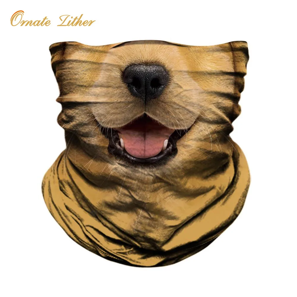Бесшовная Бандана с 3D рисунком обезьяны динозавра обогреватель для шеи шарф