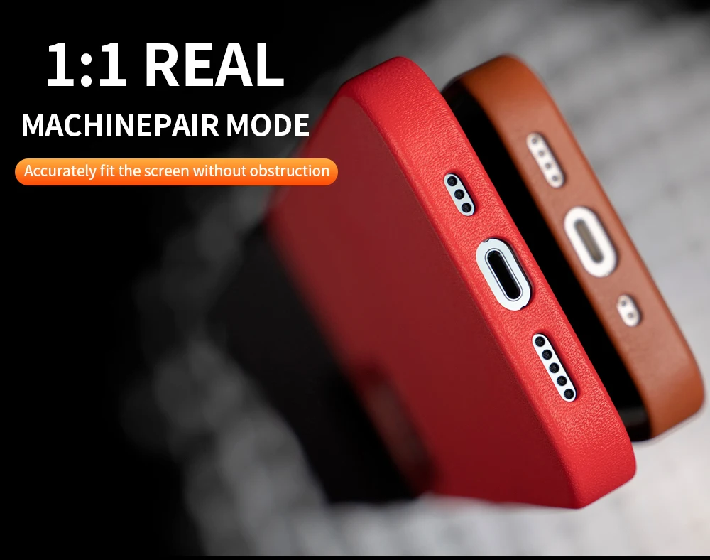 

Original Cowhide leather Case For Iphone 12 Pro Max Cases Magsafe Wireless Charger Full Cover Protection For iphone 12 Mini Case