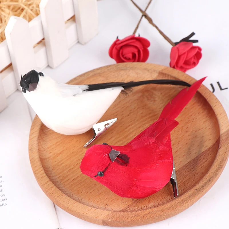 

1pc Creative Foam Feather Artificial Parrots Imitation Bird Model Home Outdoors Garden Wedding Decoration Ornament DIY Party