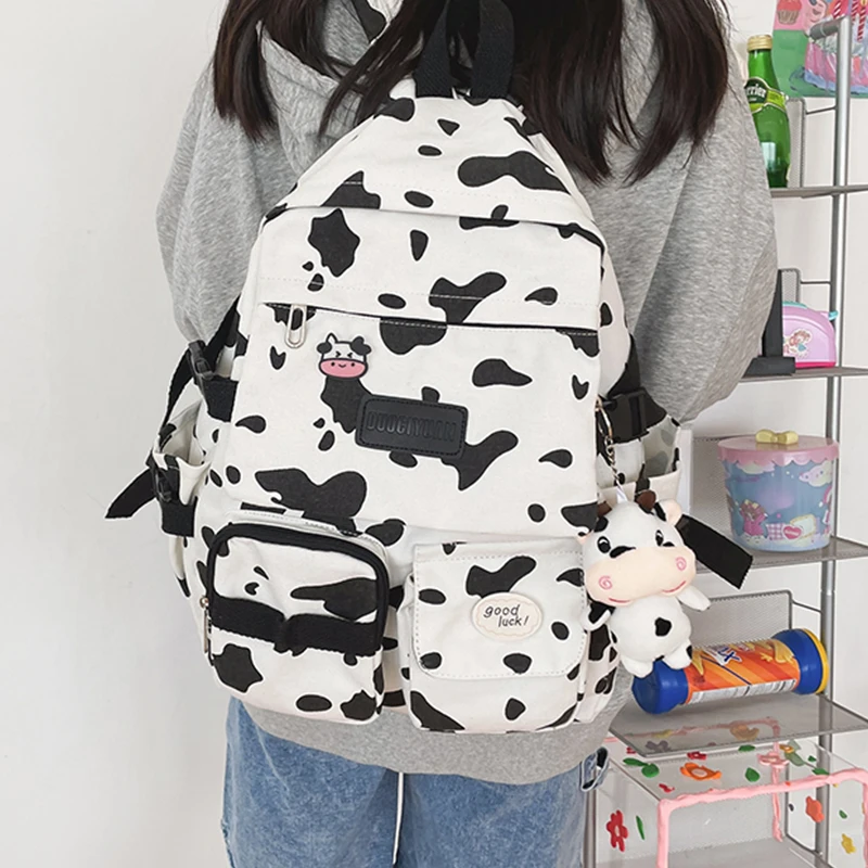 

Cow Backpacks for Women Large Capacity Rucksack Female Anti Theft Bagpack Teen Girls Travel School Bag Waterproof Oxford Mochila