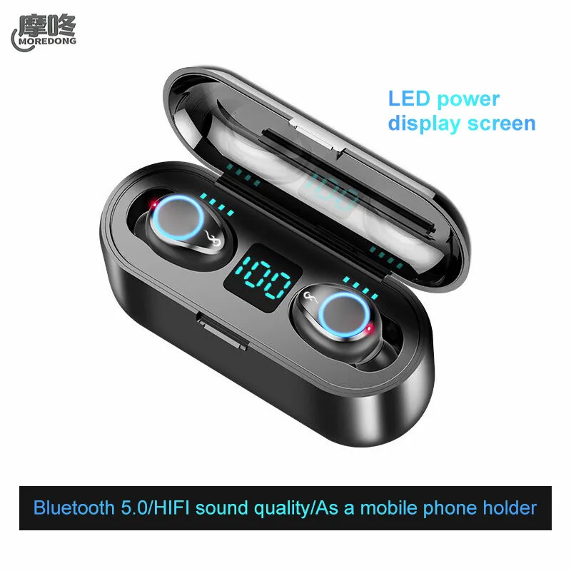 MOREDONG Bluetooth настоящие беспроводные наушники 5D стерео мини TWS водонепроницаемые