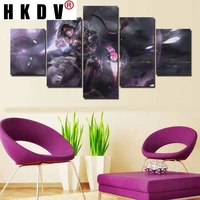 hkdv home decor wall artwork canvas paintings 5 pieces dota 2 pictures hd prints modern game poster for bedroom modular unframed
