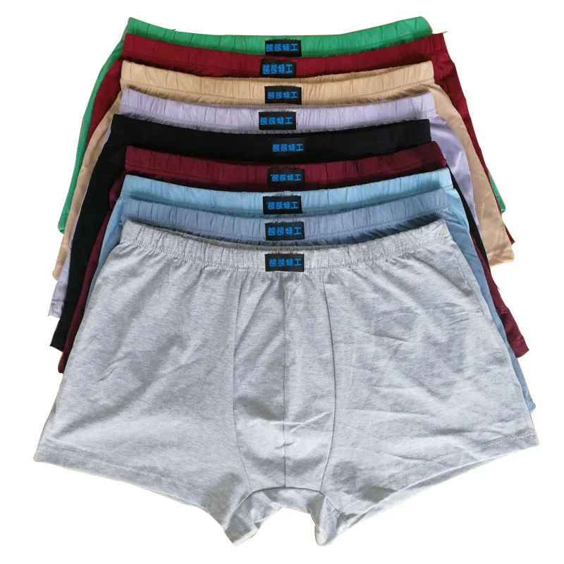 

10PCS/Lot Breathable Cotton Underwear 5XL 6XL 100% Cotton Big Size Underpants Men's Boxers Plus Size Large Size Shorts Undertøj