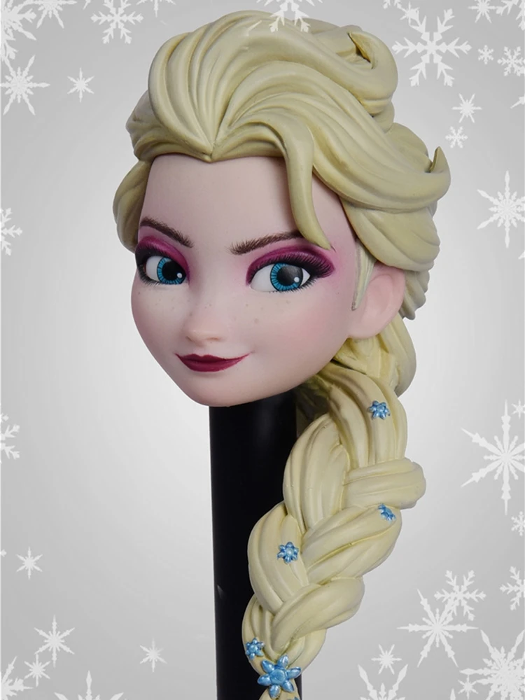 

AS043 1/6 Scale Female Woman Girl Elsa Head Sculpt With Golden PVC Hair Movable Eyes For Female 12'' TBL Pale Doll