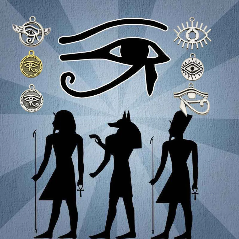 

Mix 42pcs Bulk Lots Eye of Horus Charms Tibetan Silver Pendants for Jewelry Making DIY Findings Necklace Bracelet Accessories