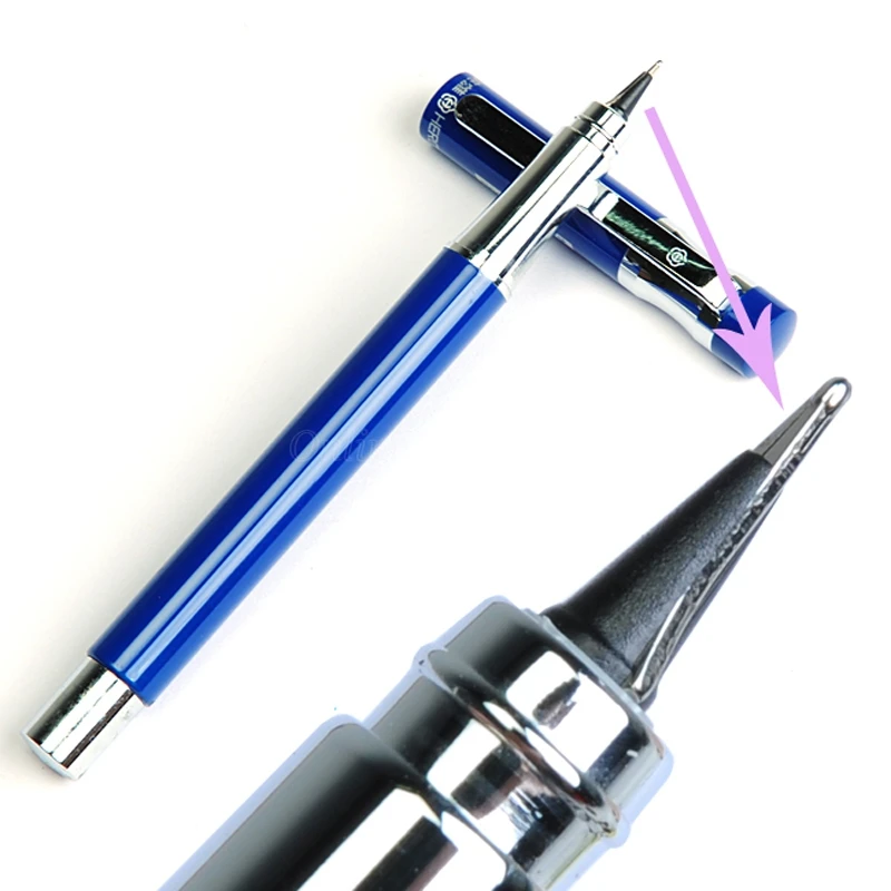 

Hero High-end Blue Barrel 0.5mm Iridium Fine Nib 360 Degree Fountain Pen Office School Writing Gift Pen Accessory