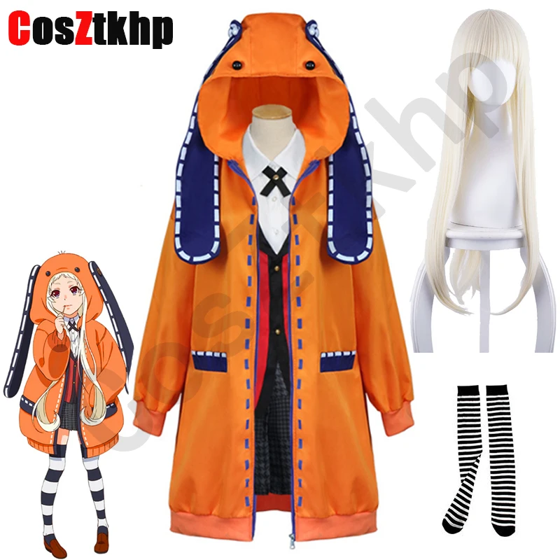 

Hot New Anime Kakegurui Yomoduki Runa Jacket Hoodie Coat Yumeko Jabami Cosplay Costume Japanese School Girls Uniform