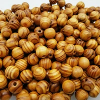 diy natural wood beads loose round pine wooden stripe beads spacer bracelet necklace jewelry making