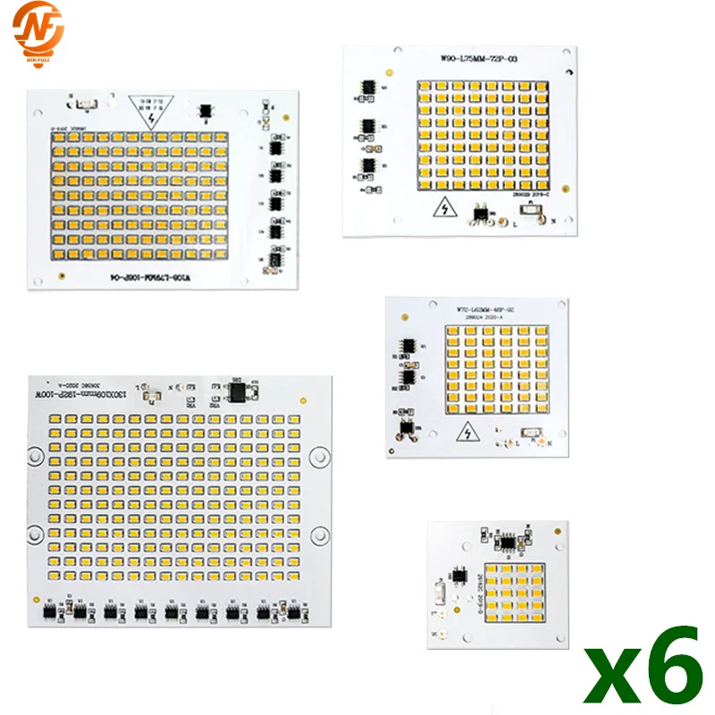 

6pcs/lot LED Lamp Chip SMD2835 Light Beads AC 220V-240V 10W 20W 30W 50W 100W DIY For Outdoor Floodlight Cold White Warm White