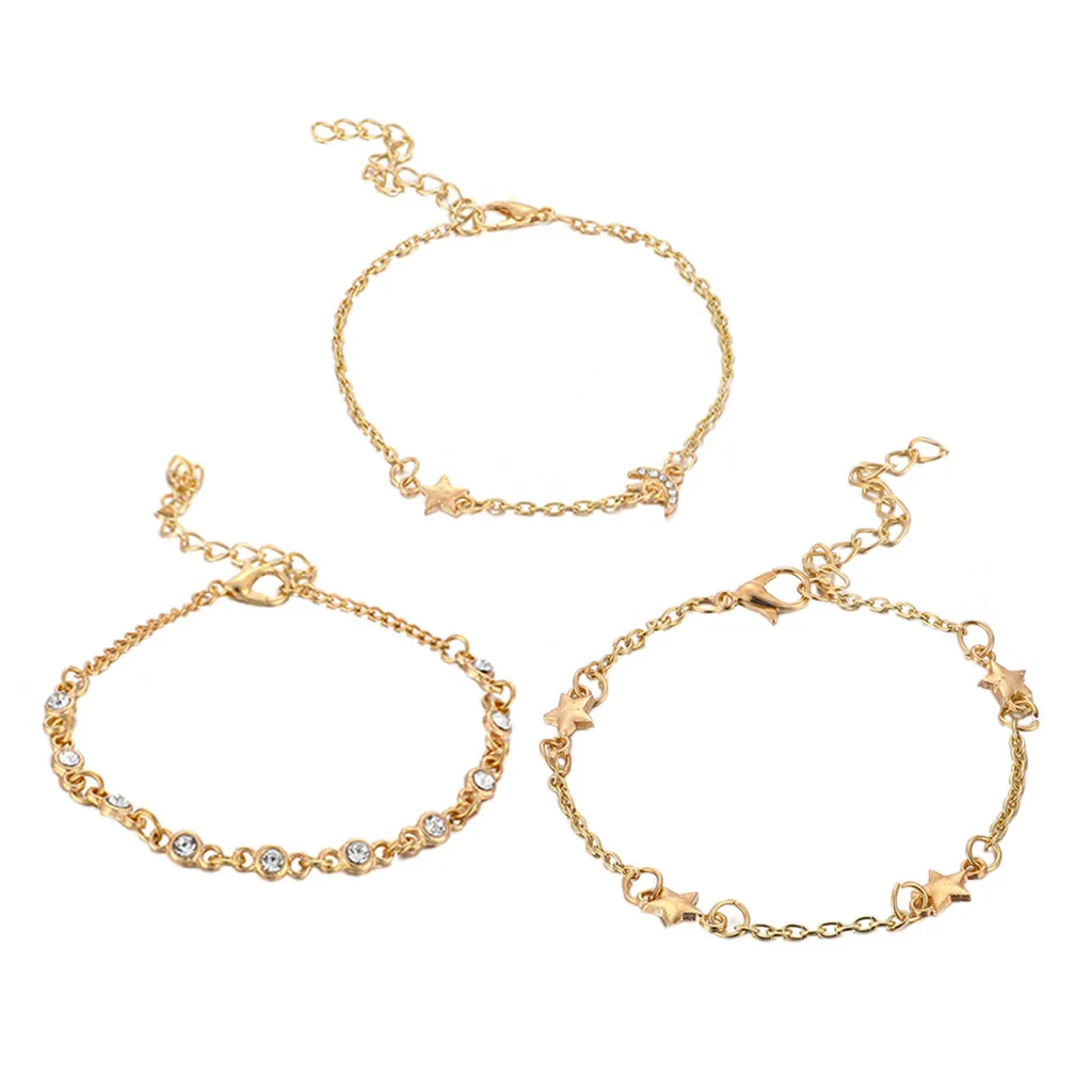 Женский модный браслет хит продаж простой изысканный звездная луна комбинация 3