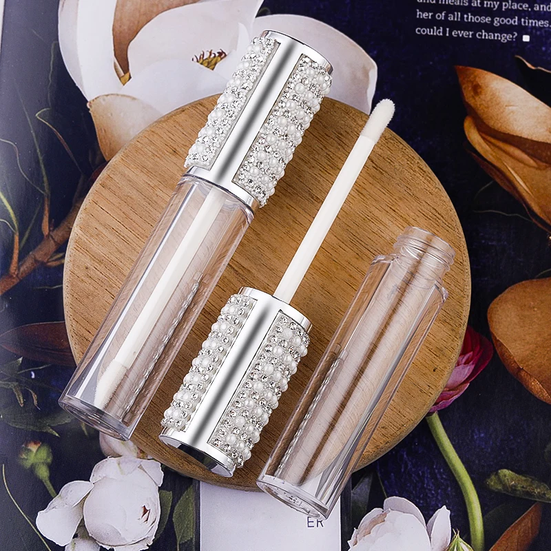 

6ml Round Lip Gloss Tubes Diamond Clear Plastic Empty Lip Gloss Containers Filling Bottles Cosmetic Containers Rose Gold White