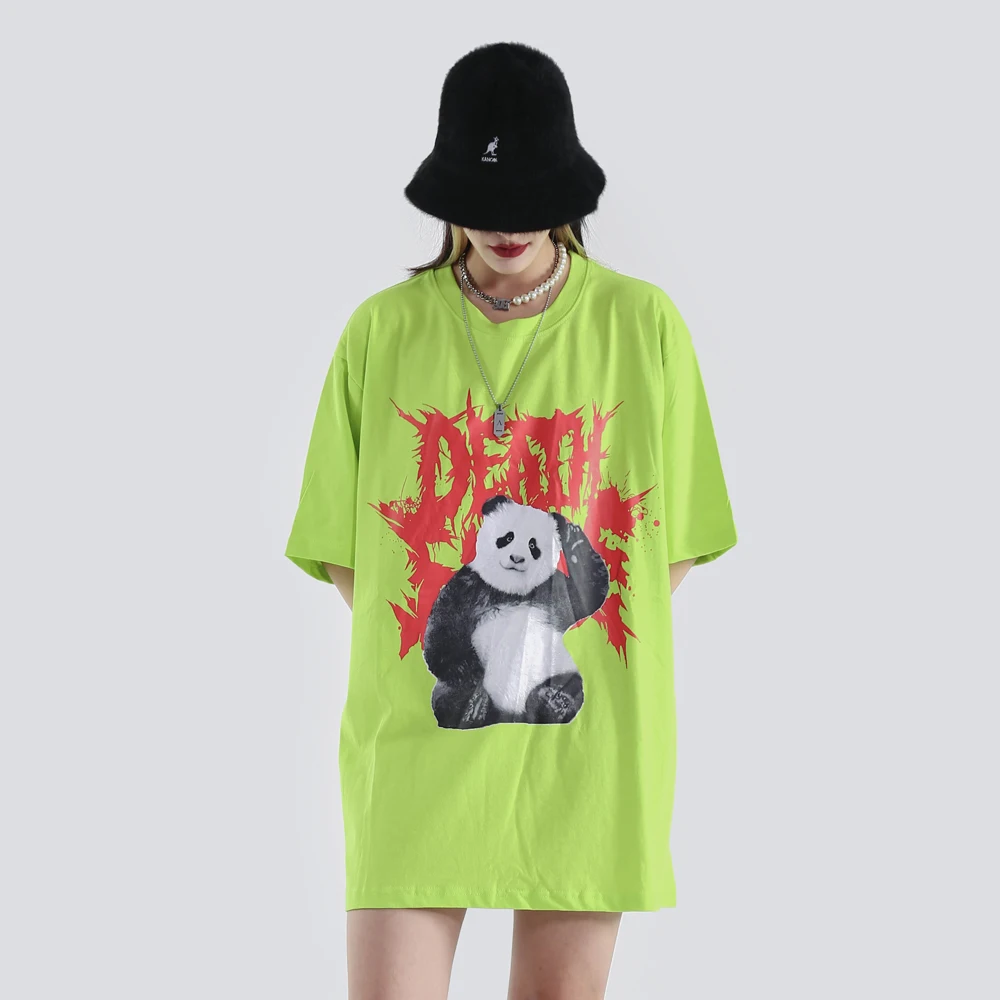 Kawaii с милой пандой рисунок футболка персонажами из мультфильмов больших