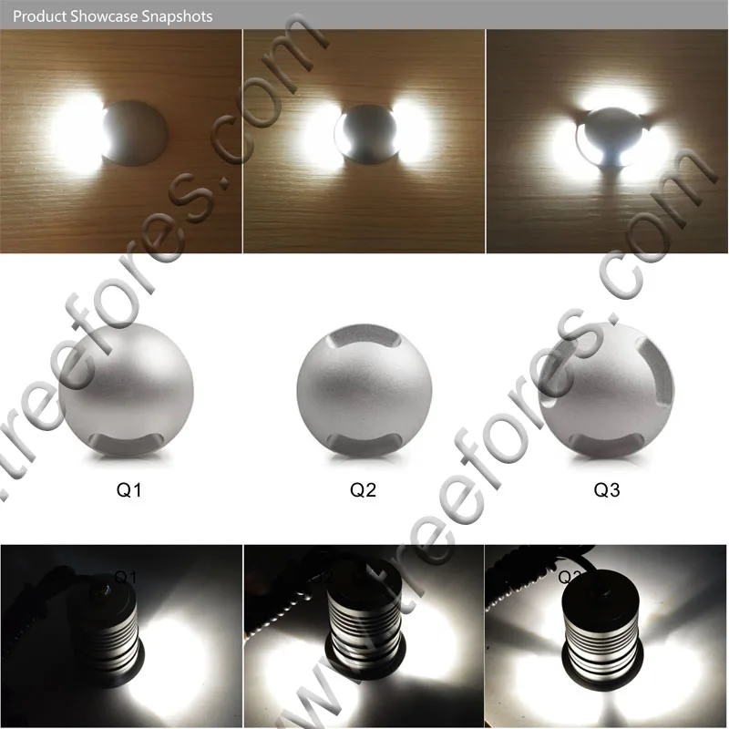 Боковое излучение света IP67 3W 12 V-24 V dc CREE открытый светодиодный мини-прожектор для стены сада гостиница лестница освещение Водонепроницаемый лампа