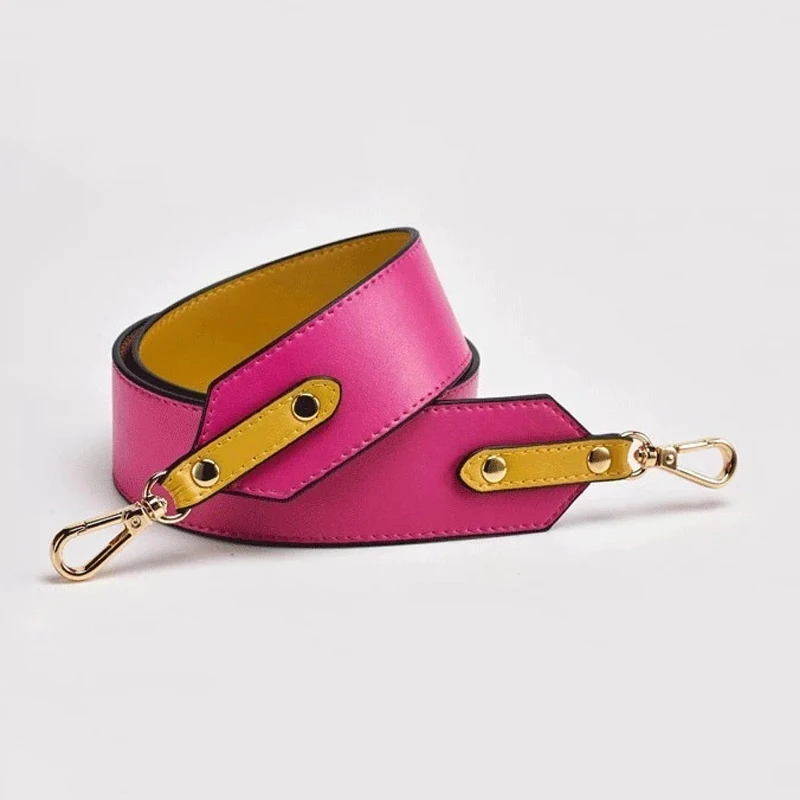 1-Rose red front Бренд BAMADER, высокое качество, натуральная кожа, сумка на ремне, новая мода, широкий плечевой ремень, роскошный ремень для сумки, сумки, аксессуары - Цвет: 1-Rose red front