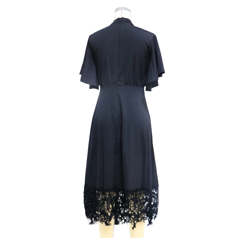 

2021 New Arrival Ladies Dress Casual Brand Round Neck Short Sleeve Slim Lace Elegant Gown Suitable for Formal Partie