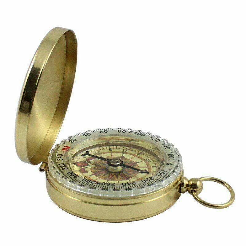 

Hot Portable Compass Brass Keychain Watch Pocket Outdoor Camping Hiking Navigation DO2