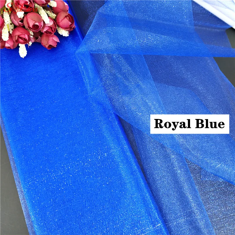 royal blue 5 м высокая плотность Органза Свадебный фон вуаль свадебное кресло спинка Марля заселенный стол макет Арка украшение из пряжи 5zSH015 - Цвет: royal blue