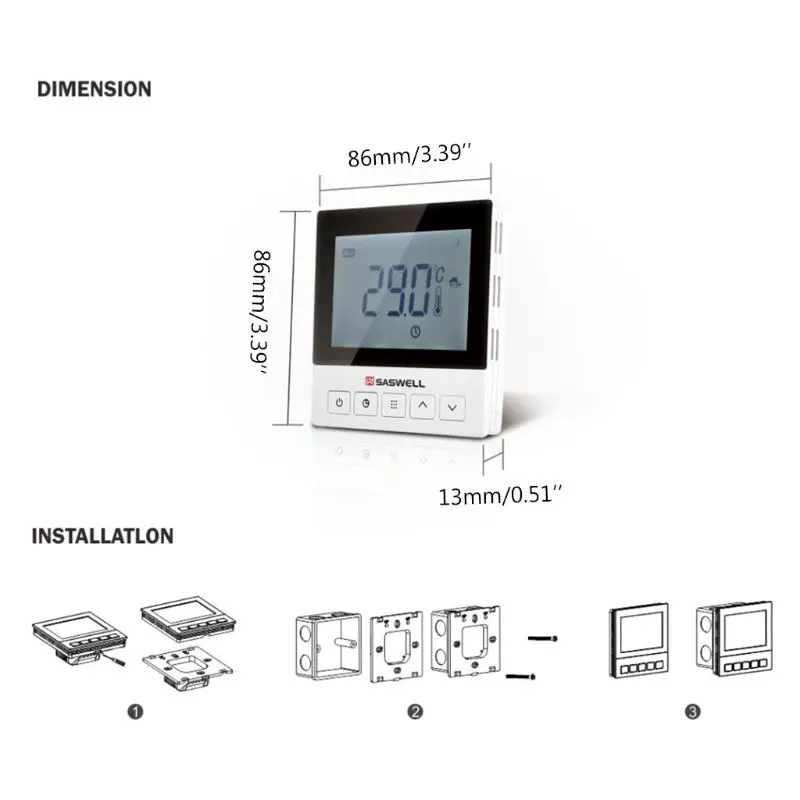 

2021 NEW WiFi Thermostat APP Electric Heating Room Floor Programmable Temperature Control