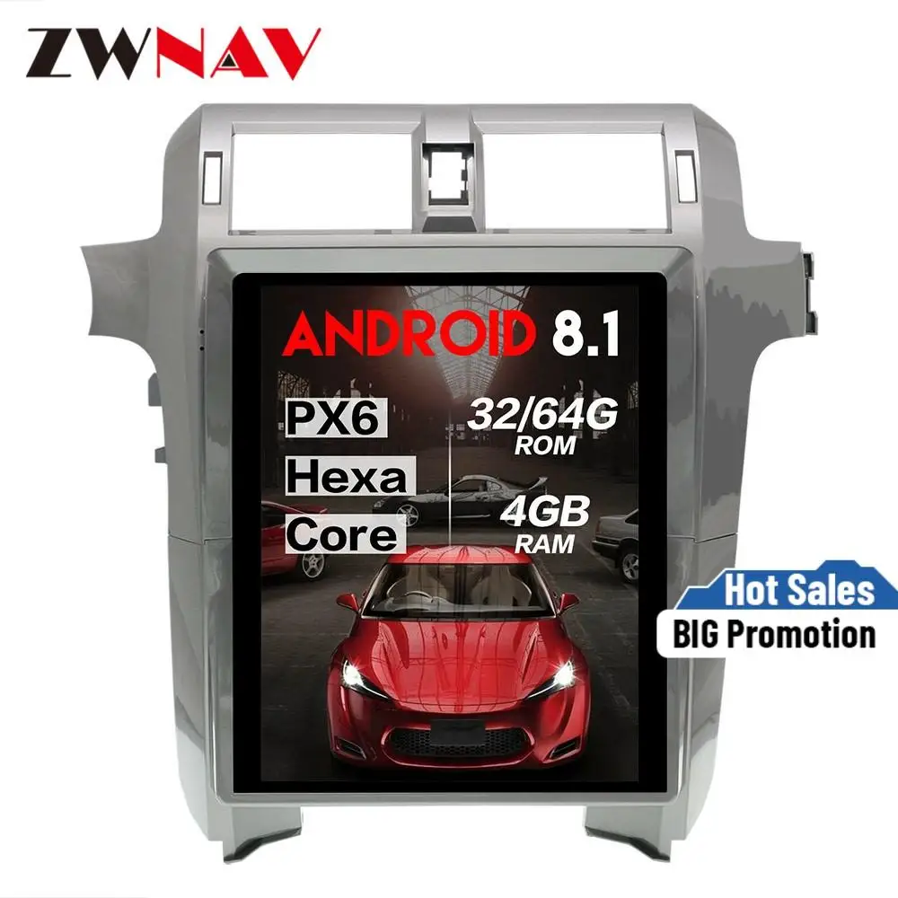 PX6 4 + 64 Tesla style Android 8 1 Автомобильный мультимедийный плеер для Lexus GX400 GX460 2010 GPS Navi