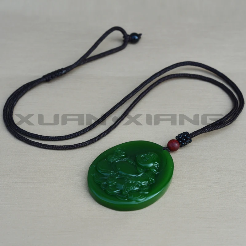 Прямая поставка натуральный зеленый нефрит резной покровитель Святой матреи