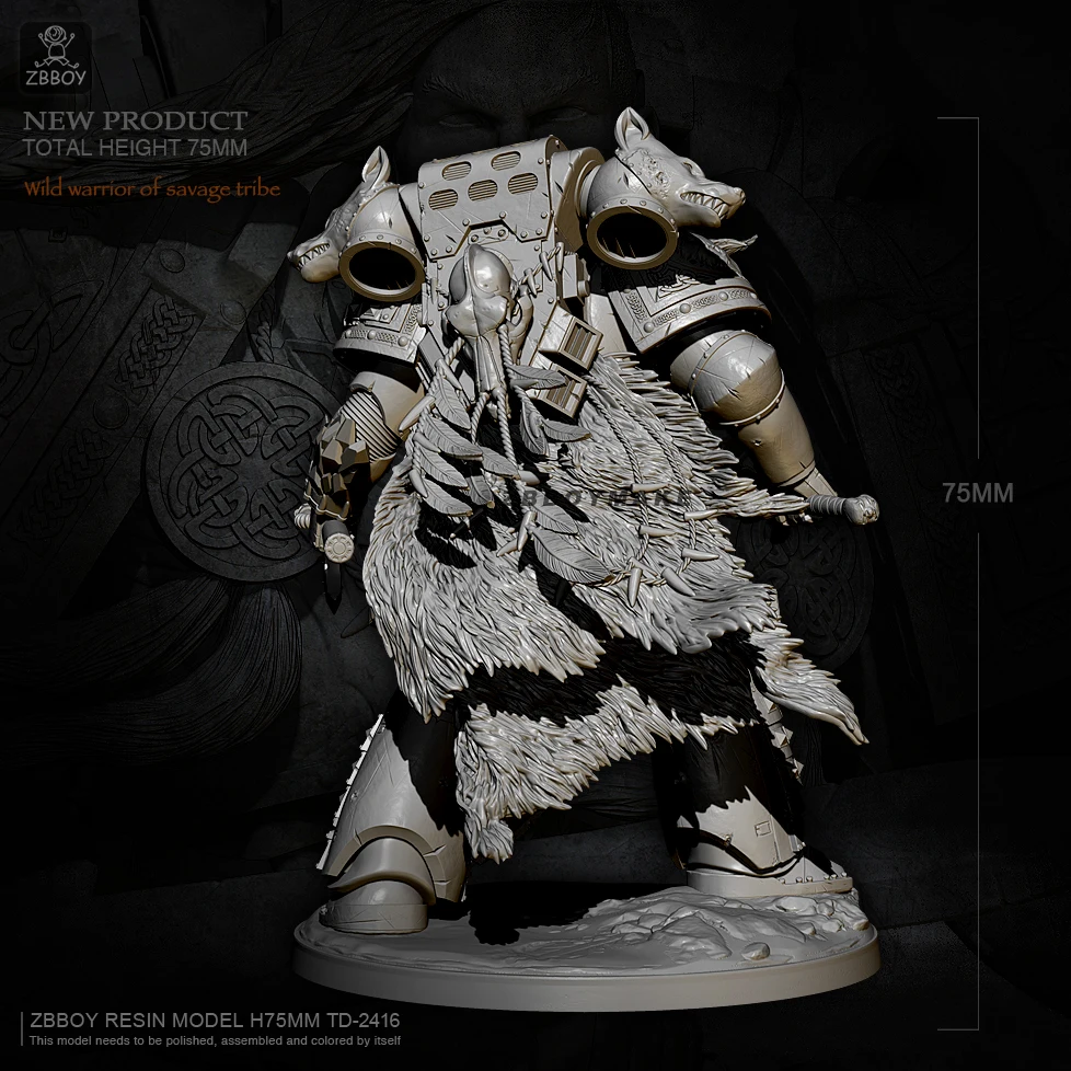 

75mm Resin model kits Warrior resin soldier self-assembled TD-2432