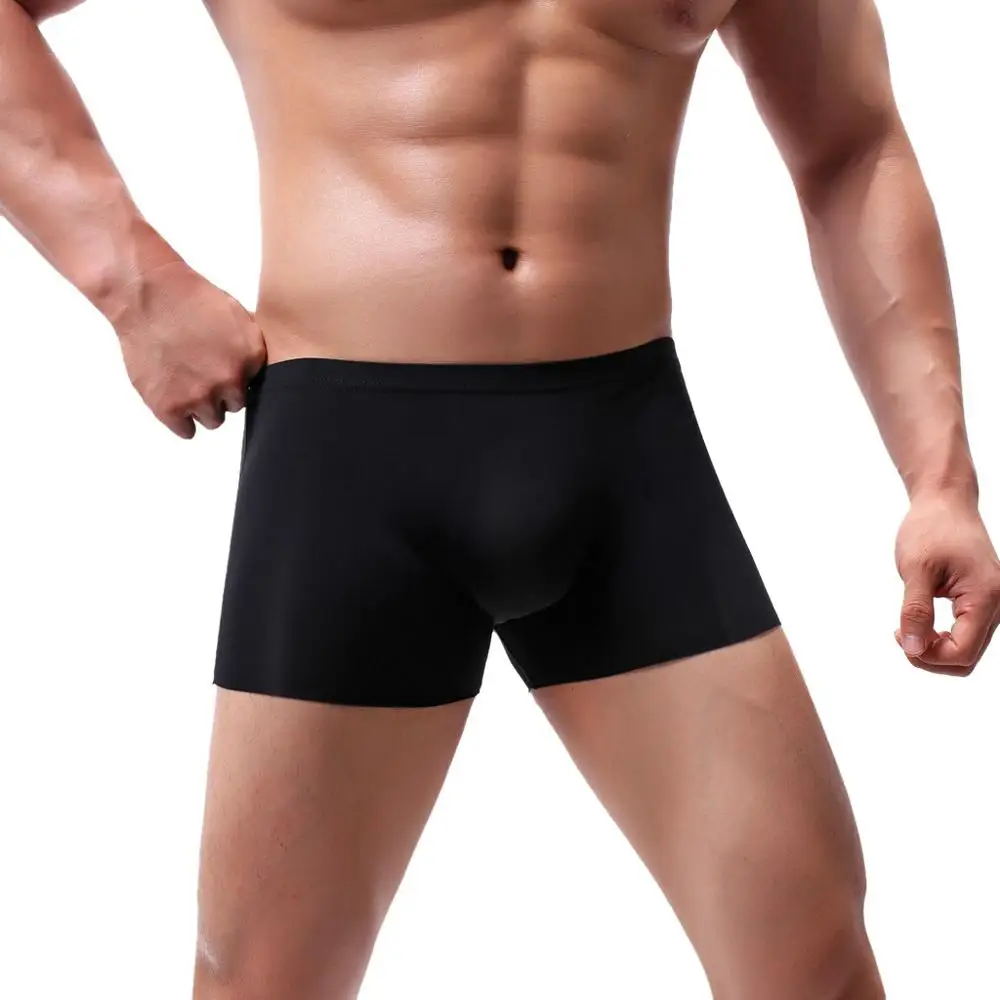 

Seamless Panties Men Sexy Solid Ice-silk Cotton Underpants Comfortable Breathable Underwear Calzoncillo Hombre Man Underp