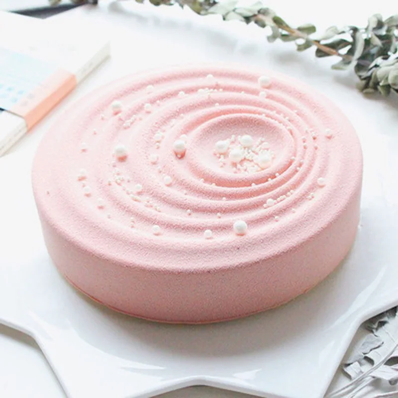 

Round Ripple Silicone Mould Mousse Mold Cake Mold Circular Ripple French Dessert Silica Gel Cake Mold Baking Tool