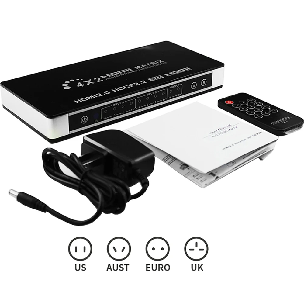 Матрица HDMI 2 0 4 х2 4K 60 Гц HDCP EDID управление переключателем матричный распределитель