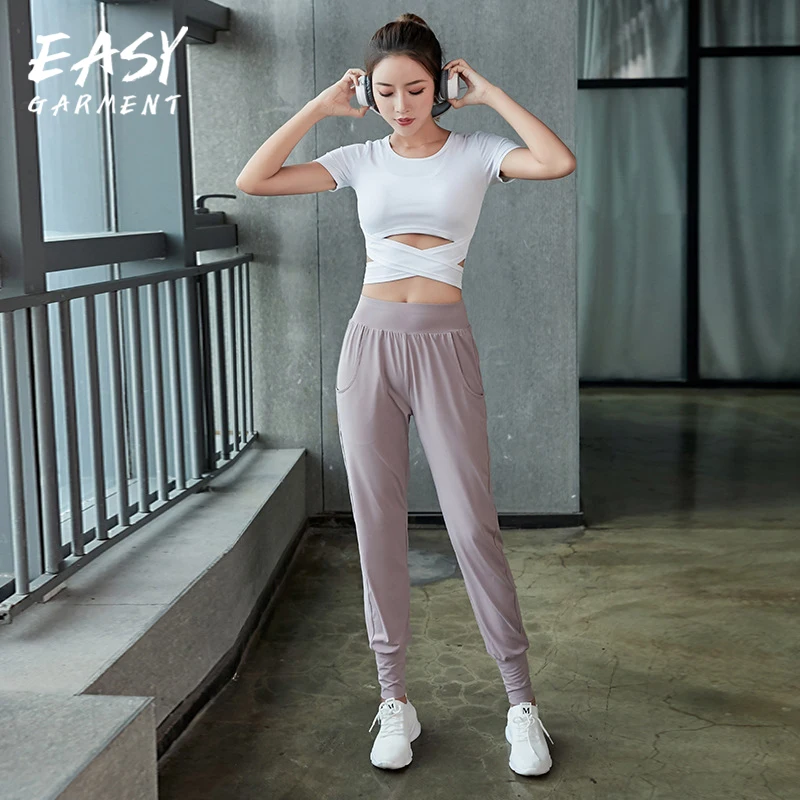 Женский спортивный костюм брюки и рубашки комплект из 2 предметов сексуальный