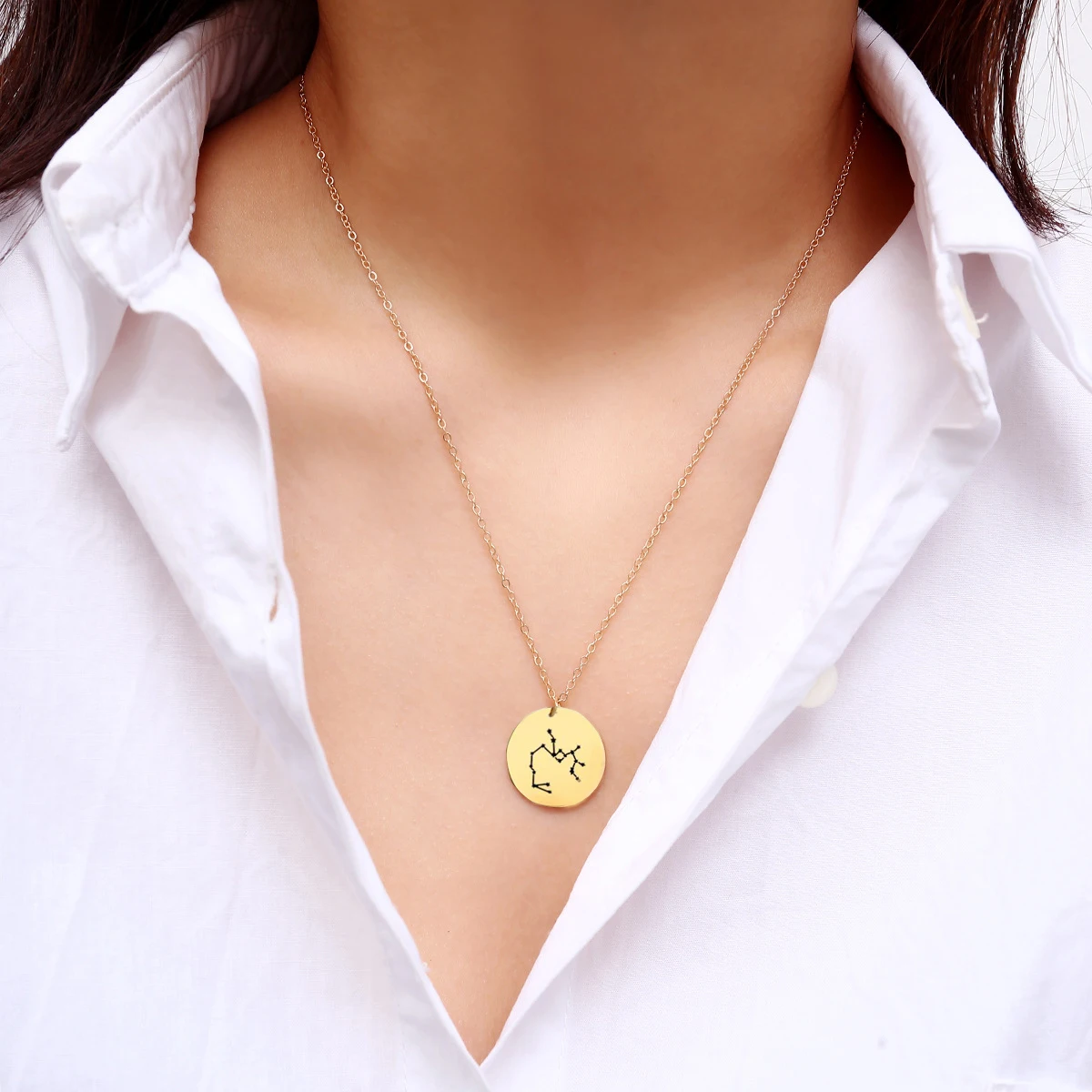 12 созвездий ожерелье с подвеской Стрелец Козерог Лев Овен Телец Gemini Рак Дева весы