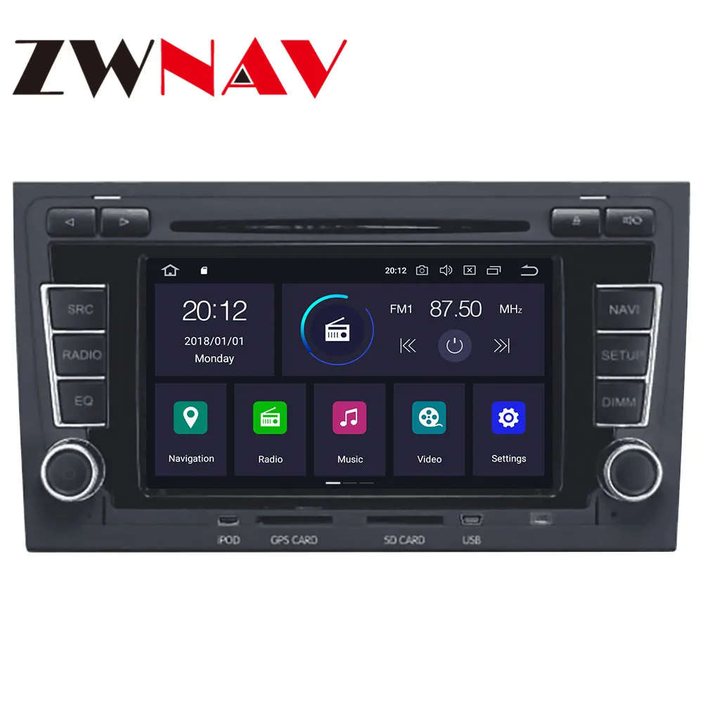 Автомагнитола на Android 10 с GPS-навигацией DVD-плеером для A4 S4 RS4 2003-2012 автомагнитола