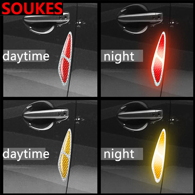 2 шт. двери автомобиля Светоотражающая ппредупреждение о безопасности наклейки