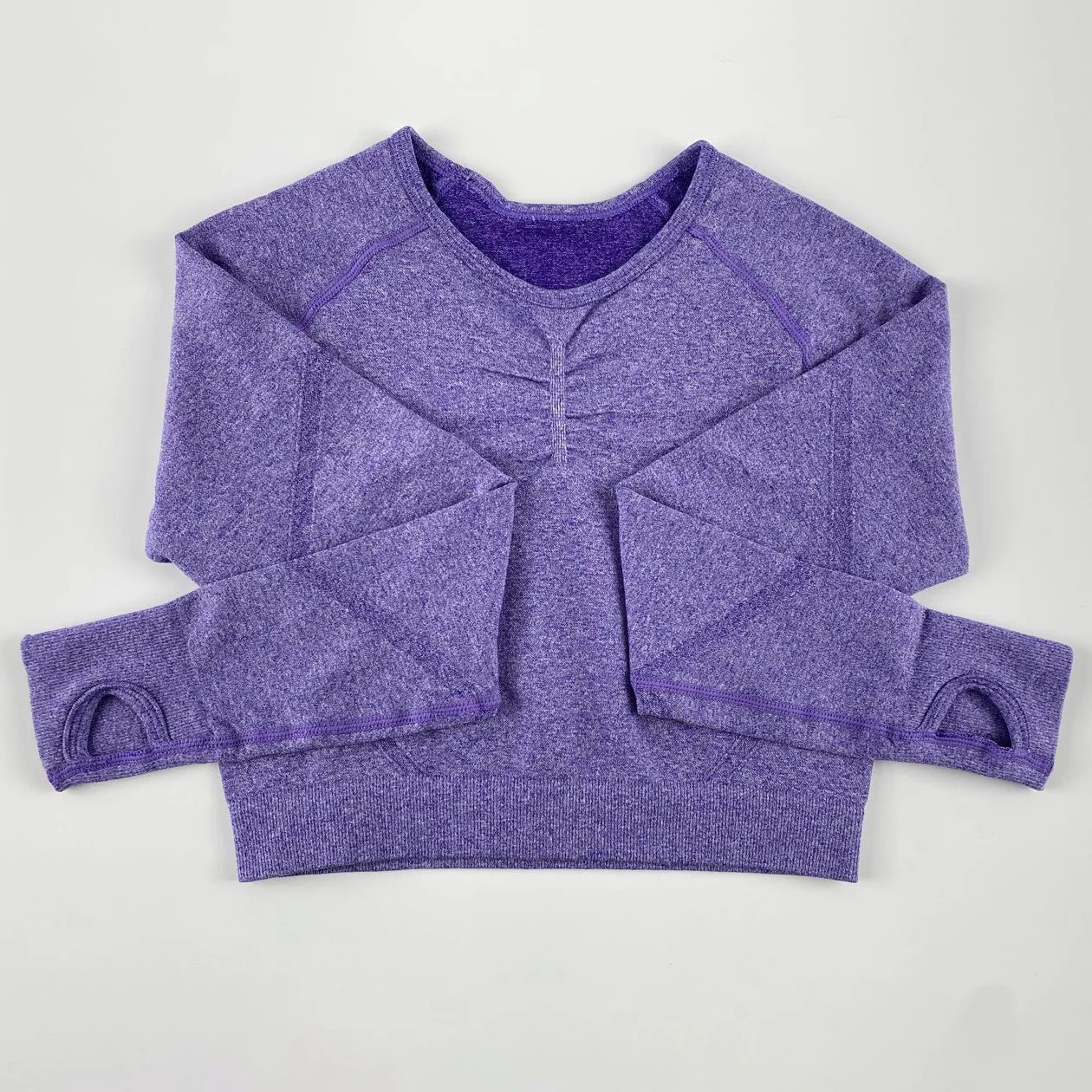 

New Popular seamless Gym Yoga long sleeve high elastic pleated quick drying long sleeve Fitness Women Yoga Top