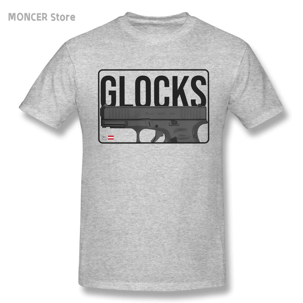 

Vintage Glocks Glock Handgun T-Shirts Men Round Collar 100% Cotton T Shirt Short Sleeve Tee Shirt Birthday Present Clothes