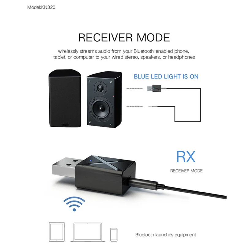 Bluetooth 5,0 аудио приемник передатчик мини стерео Bluetooth AUX RCA USB 3,5 мм разъем для ТВ ПК автомобильный комплект беспроводной адаптер