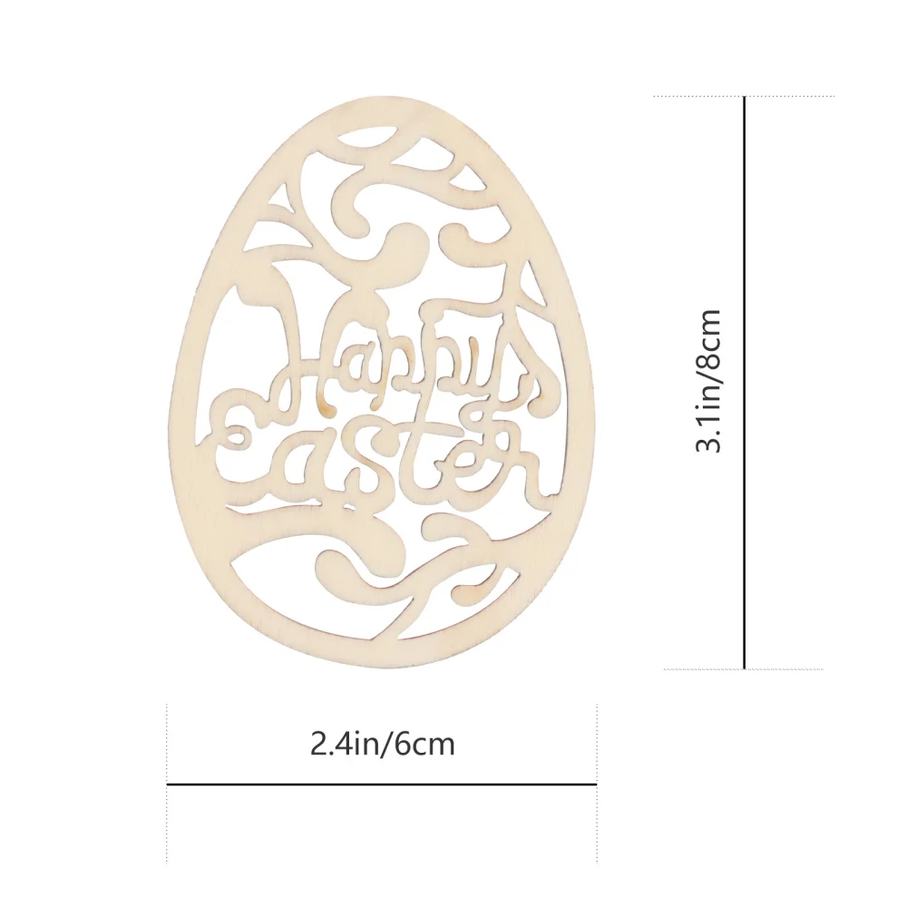 

20Pcs Cartoon Wooden Chips Easter Pendant Adornment Rabbit Model Decor (Khaki)