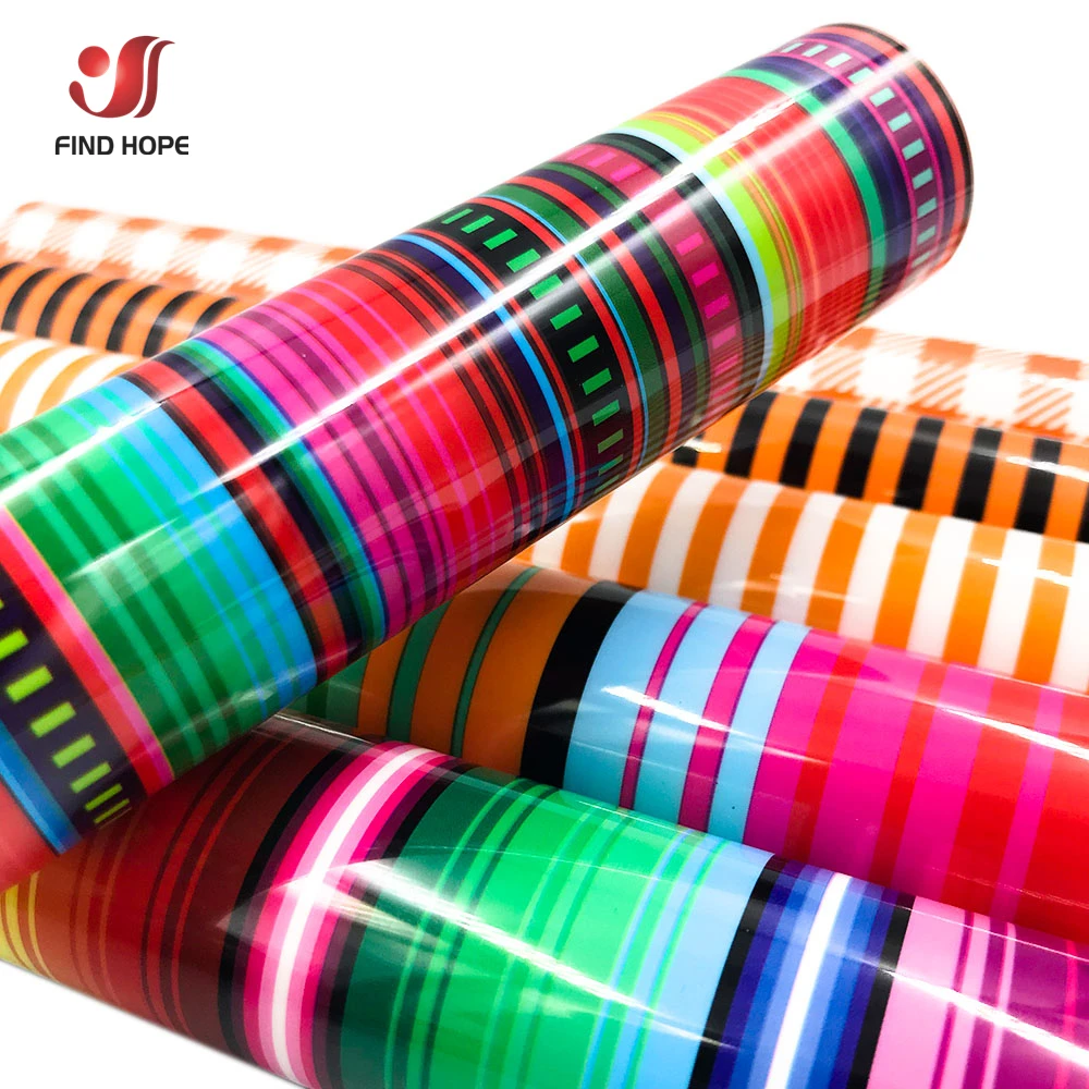 

Printed Transfer Vinyls Mexican Design Heat Transfer Vinyls Making Pattern Striped Vinyl Sheets for Fiesta Theme Party Decor DIY